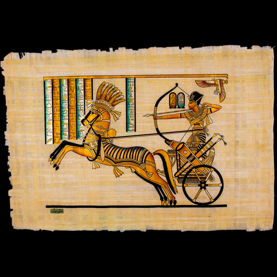 Handmade Royal Egyptian Papyrus depicts the war scene of King Ramses II, Ramses Painting
