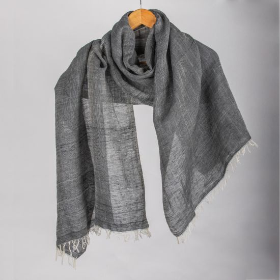 Elegant Handwoven Plain Egyptian Linen Shawl 