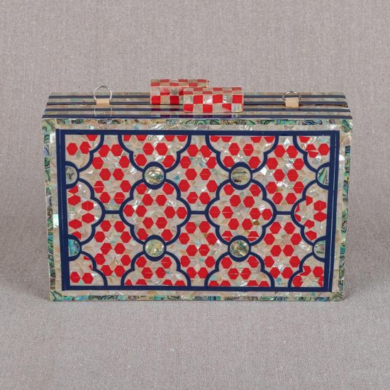Red Clutch Purse | Mother of Pearl Bag | Mother of Pearl | Mother of Pearl Clutches | Mother of Pearl Purse | Pearl Bag | Swan Bazaar