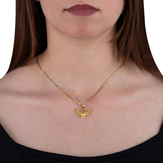 Golden Winged Scarab Pendant