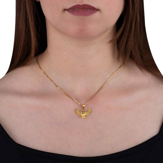 18K Golden Winged Scarab Pendant