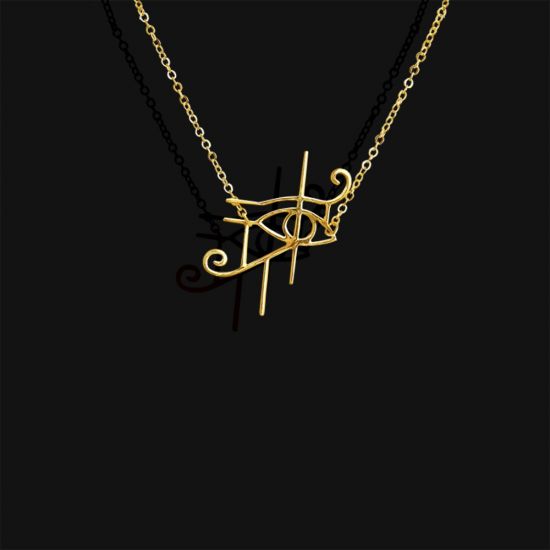 Eye of Horus Necklace Influenced by Egyptian Jewelry Plated With 18K Gold