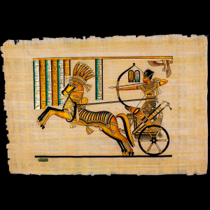 Handmade Royal Egyptian Papyrus depicts the war scene of King Ramses II, Ramses Painting

